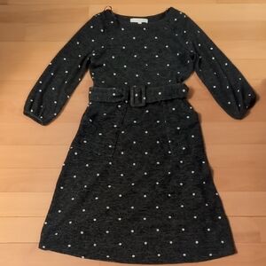 Monteau Dress with White Polka Dots